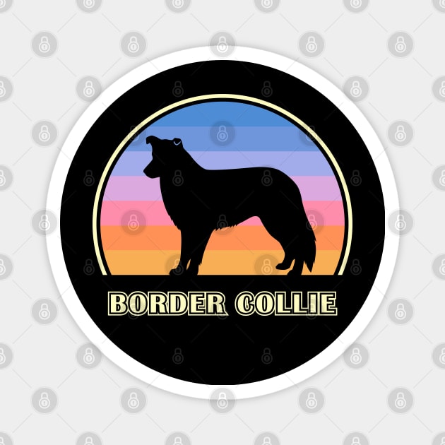 Border Collie Vintage Sunset Dog Magnet by millersye